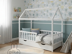 Mājas tipa gulta ar atvilktni