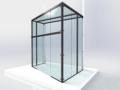 Stiklota metāla konstrukcija modernai ēkai