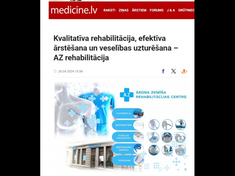 Ārona Zemīša rehabilitācijas centrs – vieta, kur Tava veselība ir pirmajā vietā!