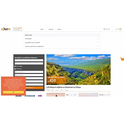 Just Fly Baltic, aviobiļešu rezervēšanas platforma