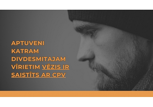 SPKC: aptuveni katram divdesmitajam vīrietim vēzis ir saistīts ar CPV 