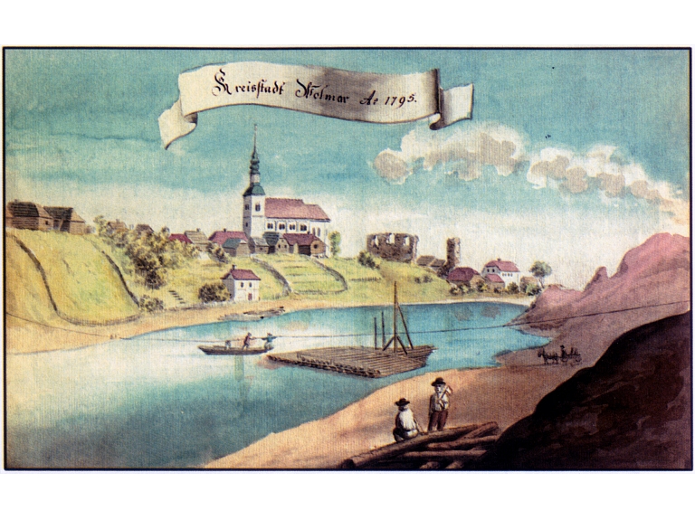 Apriņķa pilsēta Valmiera J.K.Broces zīmējums. 1795.gads.
