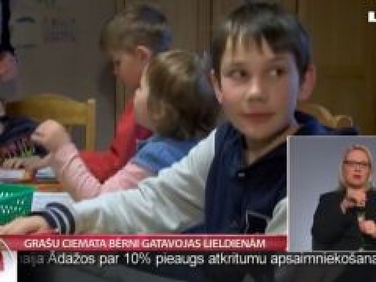 Grašu ciemata bērni gatavojas Lieldienām