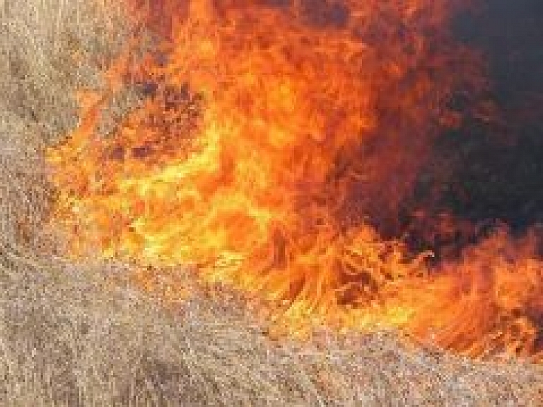 Talsu novadā degusi kūla