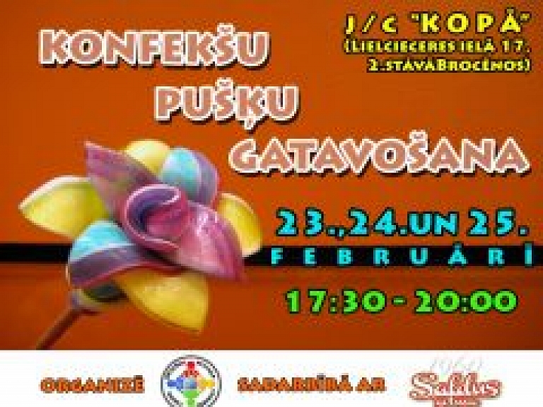 Brocēnos mācīs veidot konfekšu pušķus