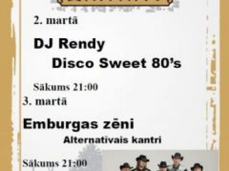 Latviešu mūzikas klubā "Muzikālā Kurtuve" spēlēs DJ Rendy un grupa Emburgas zēni