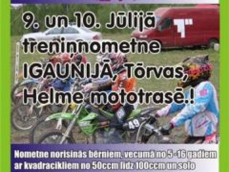 Aicina pieteikt bērnus motosporta nometnei