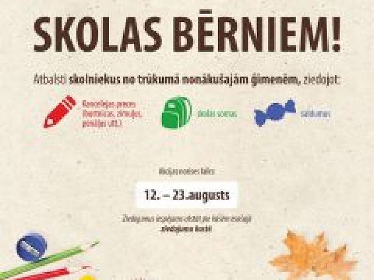 Notiks glābējpaku piepildīšana ar skolai nepieciešamo