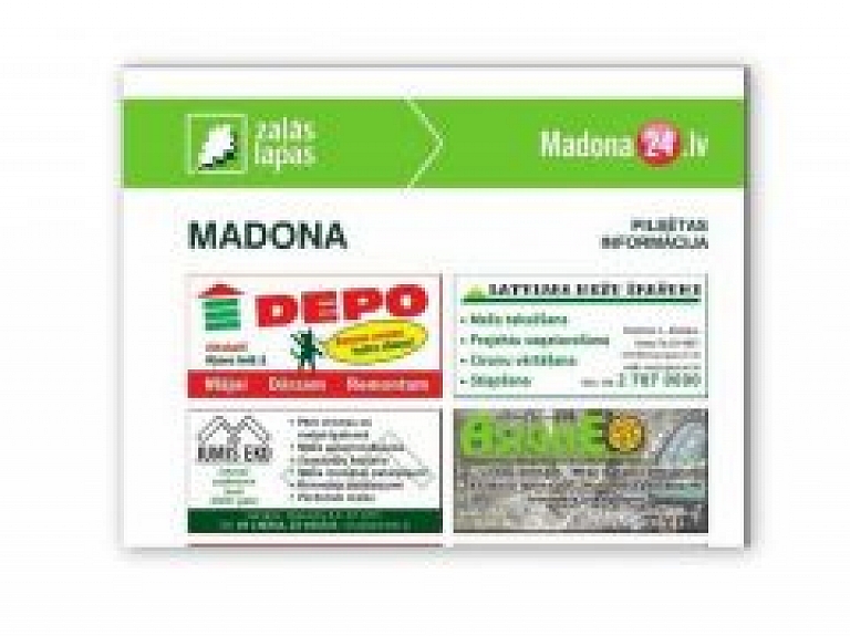Informācijas grāmatas "Madonas Zaļās Lapas 2015/2016" krustvārdu mīklas atbildes