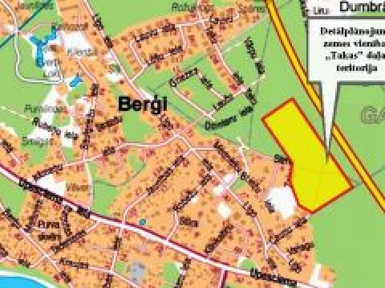 Paziņojums par detālplānojuma izstrādes uzsākšanu Berģos