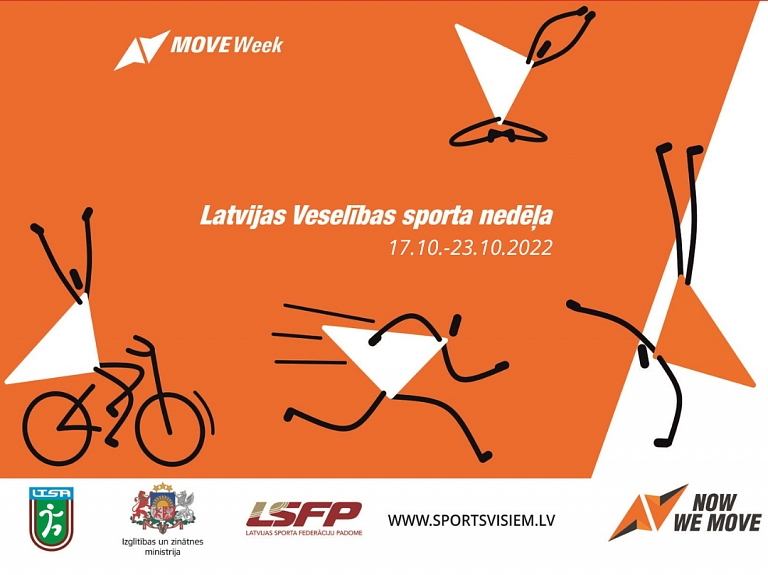 No 17. līdz 23. oktobrim iedzīvotāji aicināti piedalīties Latvijas Veselības sporta nedēļas aktivitātēs
