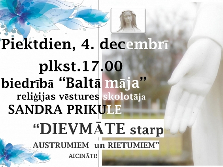 "Baltajā mājā" ar izzinošu lekciju viesosies reliģijas vēsturniece Sandra Prikule