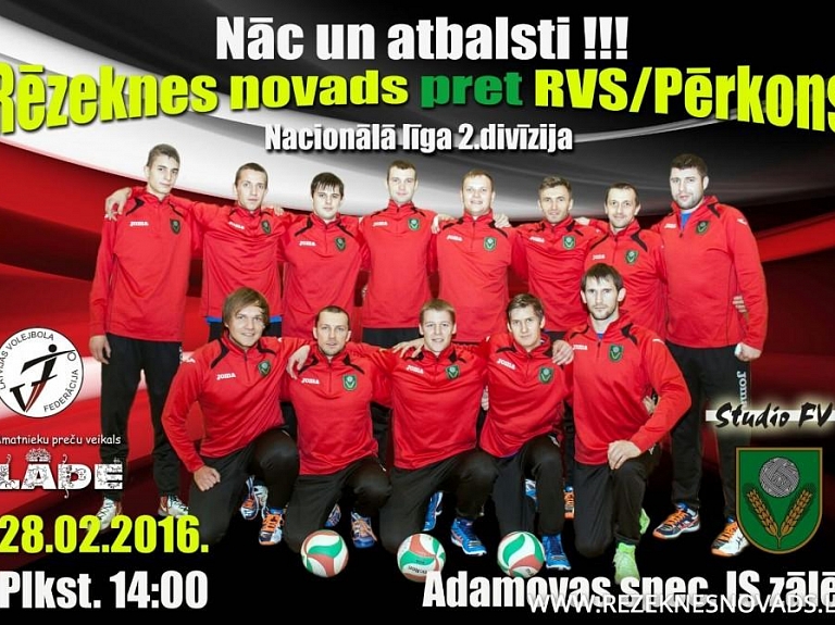 Rēzeknes novada volejbolistu komanda aicina līdzjutējus uz spēli

