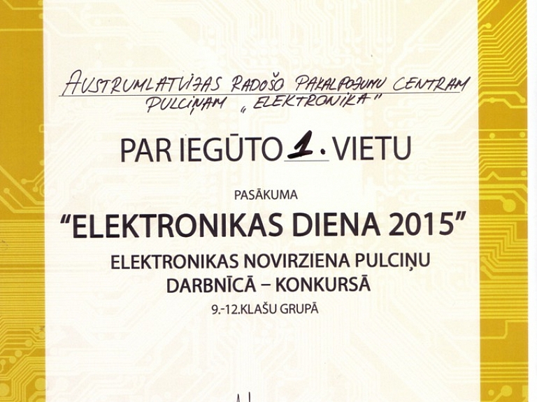 Rēzeknieši gūst uzvaras "Elektronikas dienās 2015"