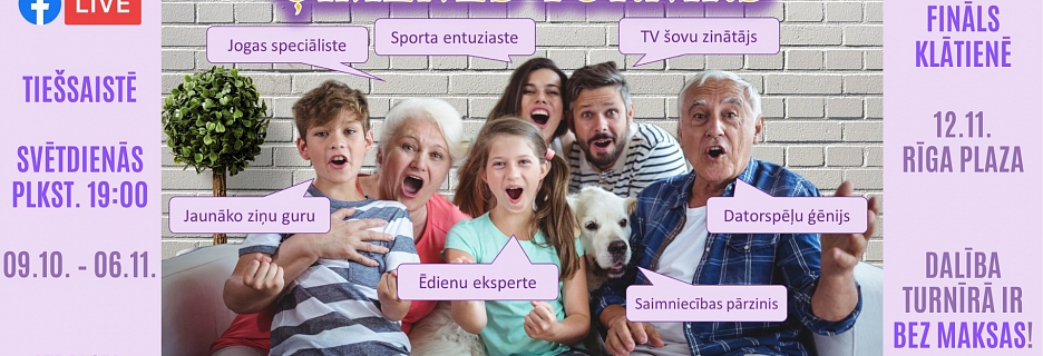 Latvijas ģimenes aicinātas piedalīties prāta spēļu "Ģimenes turnīrā"