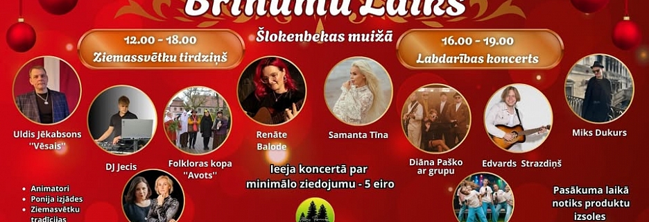 Brīnumu laiks Šlokenbekas muižā - 21. decembrī