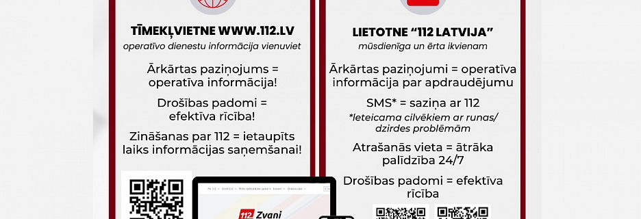 Informē, saņem un uzzini ar jauno lietotni “112 Latvija” un tīmekļvietni www.112.lv