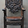 Masīva riekstkoka krēsls ar ādas sēdekli - restaurēts