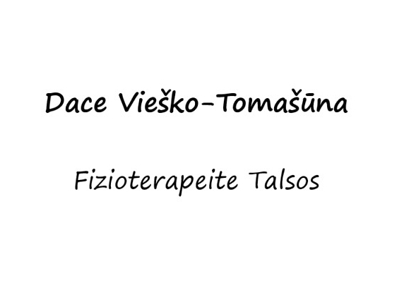 Dace Vieško-Tomašūna, fizioterapeite Talsos